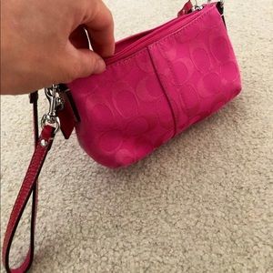 Hot Pink Coach Wristlet